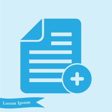 Ok simgesiyle belge. Kağıt ekleyin. Sayfa ekleme.