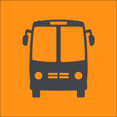 Otobüs işareti simgesi. Soyut renk illüstrasyonu