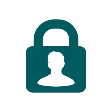 Kullanıcı oturum açma kimlik doğrulama simgesi. Düz tasarım stili.