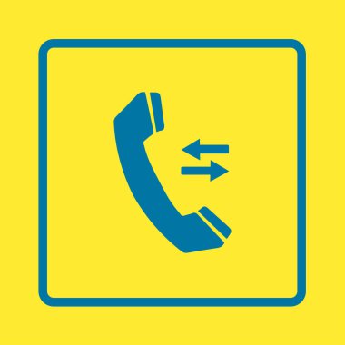 Telefon simgesi. Düz tasarım stili. Geri bildirim sembolü.