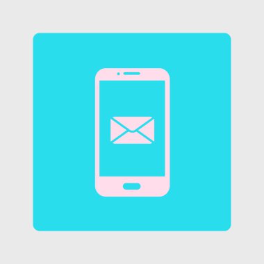 Akıllı telefon e-posta veya sms simgesi. Mobil posta işareti simgesi.