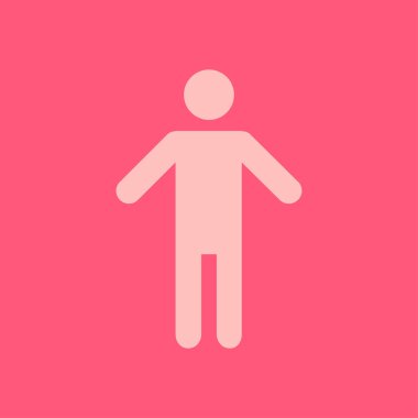 İnsan erkek işareti simgesi. Erkek tuvalet. Düz stil. Her iki biyolojik cinsiyetten temsil etmek için kullanılan bir piktogram cinsiyet semboldür.