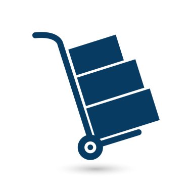 Kutuları simge kamyonla. El kamyon işareti simgesi.