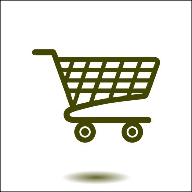 Grafik alışveriş düz simgesi. Bir ürünü Sepete Ekle.