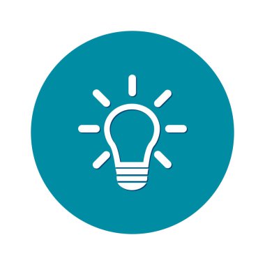 Işık lamba işareti simgesi. Fikir sembolü. Yaratıcı düşünme ve iş fikri.