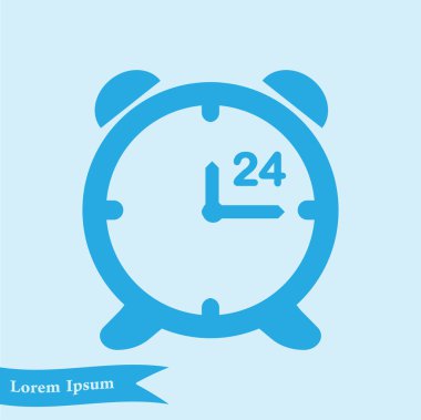 Saat Açık. Saat yüzü. Düz tasarım stili.