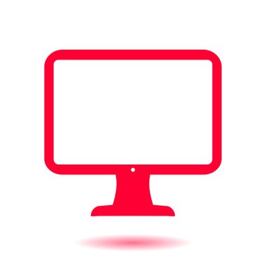 Bilgisayar ekran işareti simgesi. Düz tasarım stili.