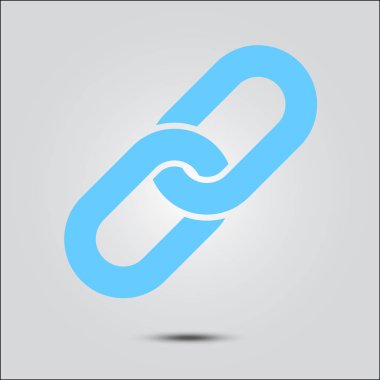 Bağlantı tek simge. Zincir bağlantı simgesi. Kaynağına bağlantı simgesi.