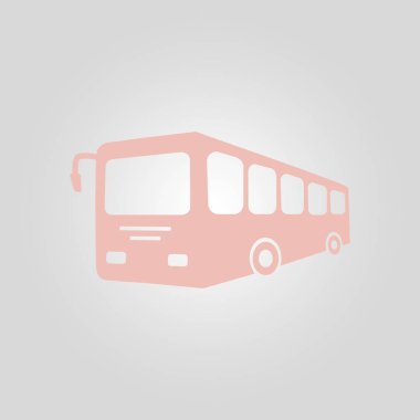 Otobüs işareti simgesi. Toplu taşıma sembolü. Düz tasarım stili.