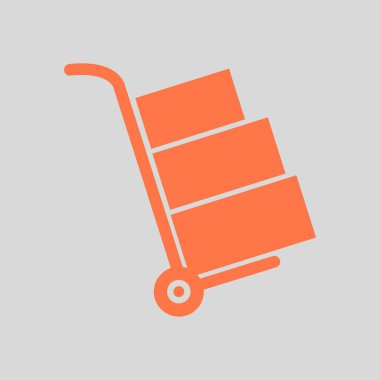 Kutuları simge kamyonla. El kamyon işareti simgesi.