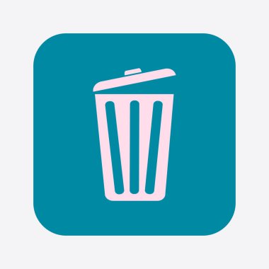 Çöp kutusu simgesini. Sil, Çöp Kutusu'na taşıyın, disk alanı temizleyin. Vektör çizim.