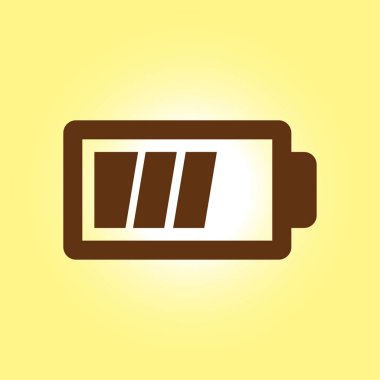 Pil şarj simge vektör. Düz tasarım stili.