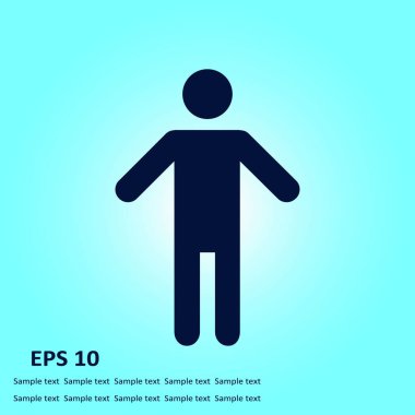 İnsan erkek işareti simgesi. Erkek tuvalet. Düz stil. Her iki biyolojik cinsiyetten temsil etmek için kullanılan bir piktogram cinsiyet semboldür.