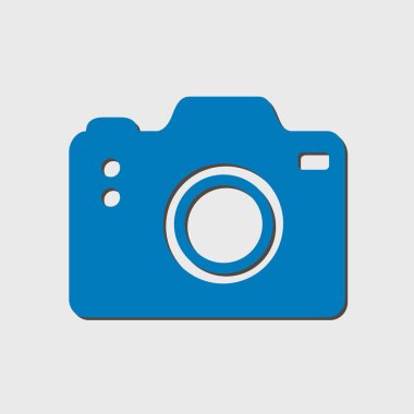 Fotoğraf kamera simgesi. DSLR kamera işareti simgesi. Dijital fotoğraf makinesi. Düz tasarım stili. 