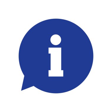 Bilgi: konuşma balonu sembolü. Düz tasarım stili.