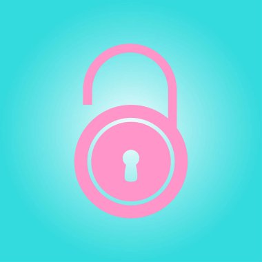 asma kilit, vektör çizim basit simgesi