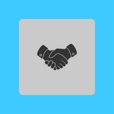 El sıkışma işareti simgesi. Başarılı iş sembolü. Düz tasarım stili.