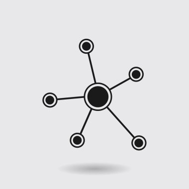 Sosyal ağ tek simge. Küresel teknoloji. İş sosyal bağlantıları ağ.