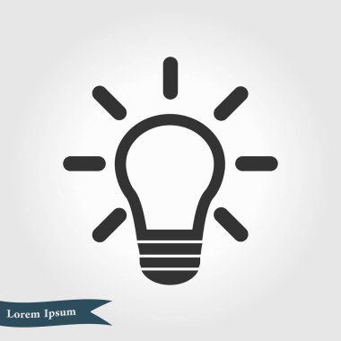 Işık lamba işareti simgesi. Fikir sembolü. Yaratıcı düşünme ve iş fikri.