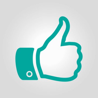 Simge gibi. El parmak tabela. Sembol başparmak. Düz tasarım stili. 