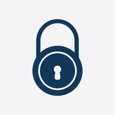 Kilit simgesi. Düz tasarım stili. Kullanıcı erişimi.