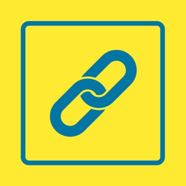 Bağlantı tek simge. Zincir bağlantı simgesi. Kaynağına bağlantı simgesi.