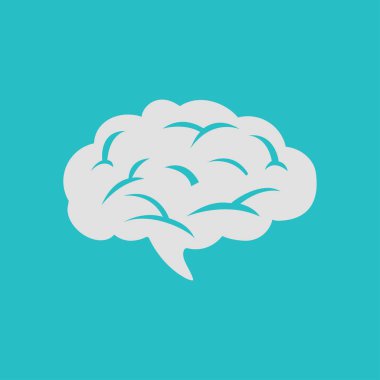 Beyin simgesi. İnsan akıllı akıllı zihin. Nöroloji sembolü.