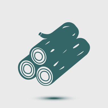 Ahşap simgesi. Tüm oduncu. Yenilenebilir kaynak simgesi.