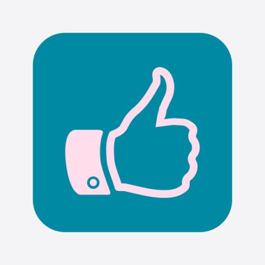 Simge gibi. El parmak tabela. Sembol başparmak. Düz tasarım stili. 