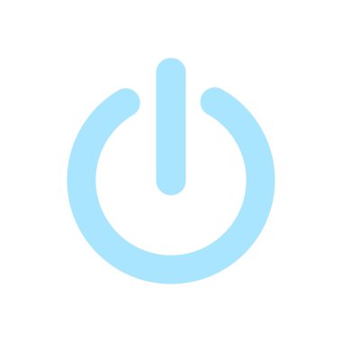 Güç işareti düz simgesi.