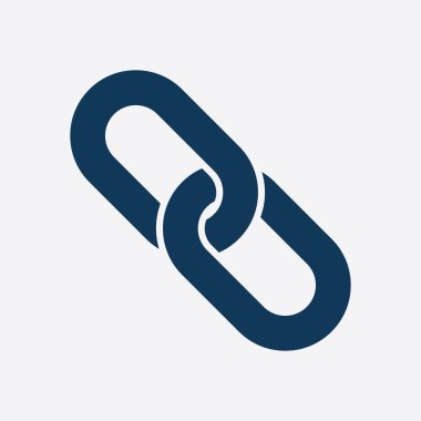 Bağlantı tek simge. Zincir bağlantı simgesi. Kaynağına bağlantı simgesi.