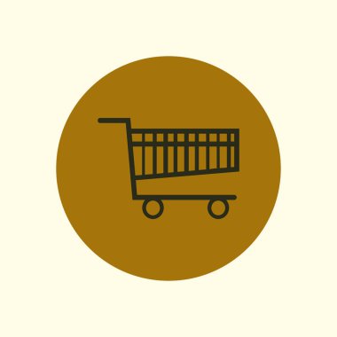 Grafik alışveriş düz simgesi. Bir ürünü Sepete Ekle.