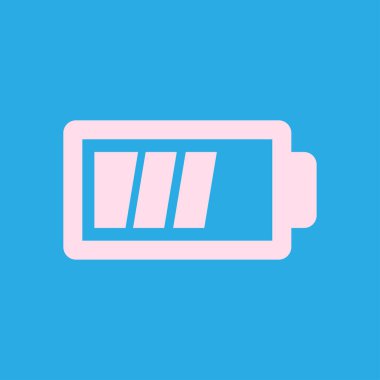 Pil şarj simge vektör. Düz tasarım stili.