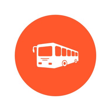 Otobüs işareti simgesi. Toplu taşıma sembolü. Düz tasarım stili.
