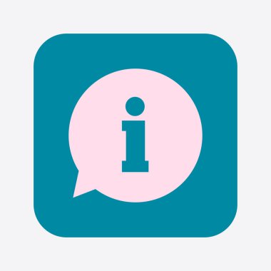 Bilgi: konuşma balonu sembolü. Düz tasarım stili