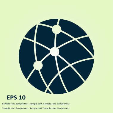 Küresel teknoloji veya sosyal ağ simge işareti simgesi.