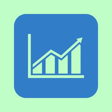 Infographic. Grafik simgesini. Büyüyen grafik erkek. Düz tasarım stili.