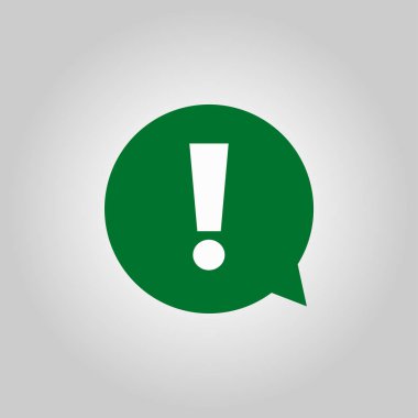 Ünlem işareti. Tehlike uyarı sembolü. Düz tasarım stili. Vektör.