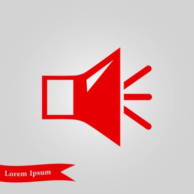 Hoparlör simgesi. Hoparlör ses işareti simgesi. Sembol ses. Düz tasarım stili. 