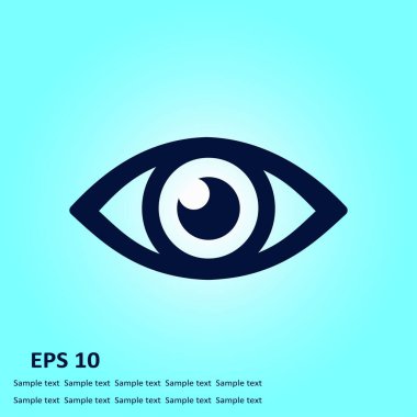 Göz simgesini. İzleme ve gözetim sistemi. Düz tasarım stili.