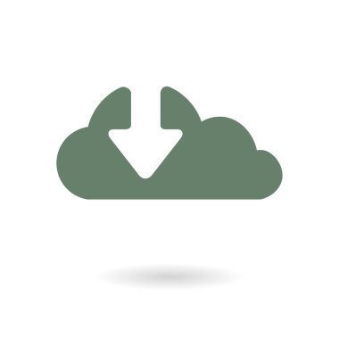 Bulut simgesinden indirin. Düğme yükleyin. Yük sembolü.