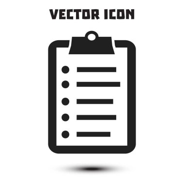 Listesi vektör simgesini denetleyin. Alışveriş listesi simgesi. Düz tasarım stili.