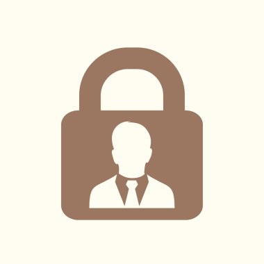 Kullanıcı oturum açma kimlik doğrulama simgesi. Düz tasarım stili.