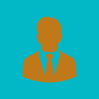 Kullanıcı simgesi bir iş takım elbiseli adam. Düz tasarım stili.