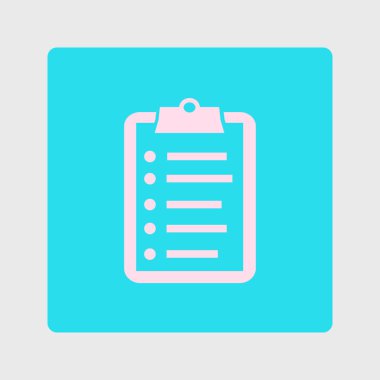 Listesi vektör simgesini denetleyin. Alışveriş listesi simgesi. Düz tasarım stili.