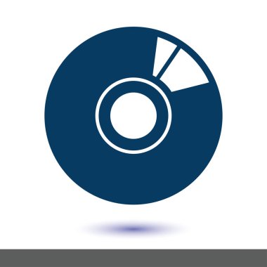 CD veya Dvd simgesini. Kompakt disk erkek. Düz tasarım stili.