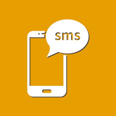 Akıllı telefon e-posta veya sms simgesi. Mobil posta işareti simgesi.