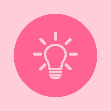 Işık lamba işareti simgesi. Fikir sembolü. Yaratıcı düşünme ve iş fikri.