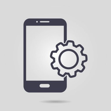 Akıllı telefon hizmetleri simgesi. Mobil kullanıcılar için destek.