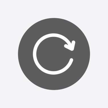 Dairesel ok işareti simge vektör. Sağa taşır oku.